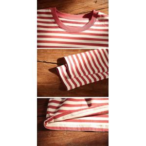 Long Sleeves Crew Neck Cotton Striped T-shirt