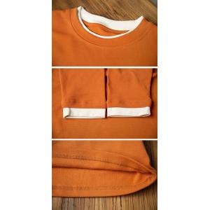 Contrast Color Cozy Orange Fleeced Oversized T-shirt
