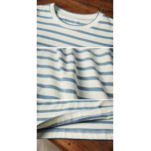 Blue Striped Long Sleeves Casual T-shirt