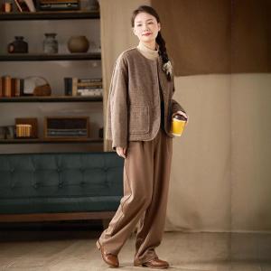Fall Fashion Short Coffee Quilted Coat