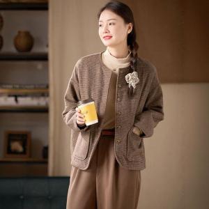 Fall Fashion Short Coffee Quilted Coat