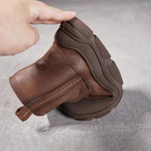 Wool Lining Cowhide Platform Boots for Women