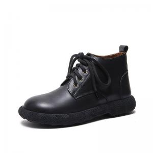 British Style Tied Leather Ankle Martin Boots