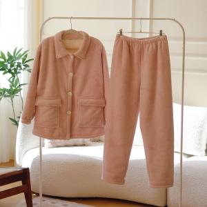 Fleeced Lined Polo Neck Winter Oversized Pajamas Sets