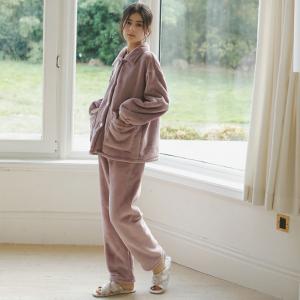 Fleeced Lined Polo Neck Winter Oversized Pajamas Sets