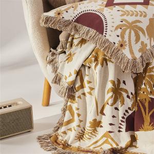 Boho Style Totem Patterned Tassel Camping Blanket