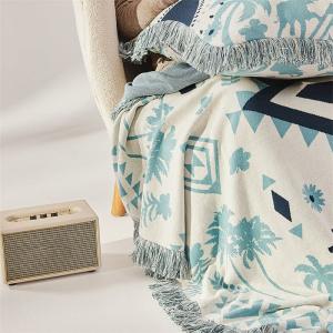 Boho Style Totem Patterned Tassel Camping Blanket