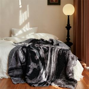 90s Fashion Modern Printed Gray Minimalist Blanket