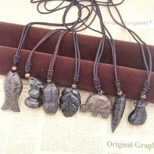 Original Handmade Wooden Carved Pendant Necklace