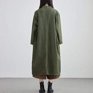 Plaid Patchwork Cotton Linen H-Shaped Coat