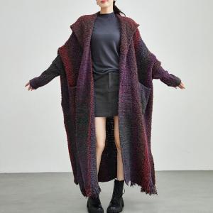 Plus Size Chunky Knit Hooded Designer Coatigan