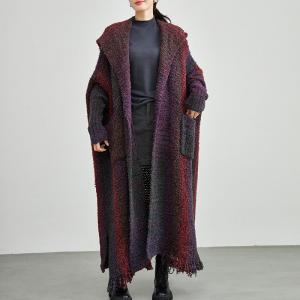 Plus Size Chunky Knit Hooded Designer Coatigan