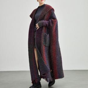 Plus Size Chunky Knit Hooded Designer Coatigan