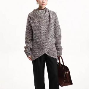 Waterfall Collar Knitted Designer Wrap Coat