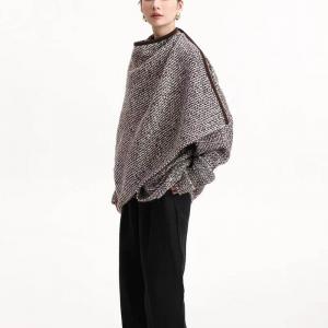 Waterfall Collar Knitted Designer Wrap Coat