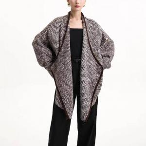 Waterfall Collar Knitted Designer Wrap Coat