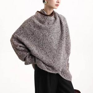 Waterfall Collar Knitted Designer Wrap Coat