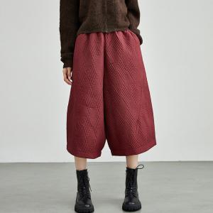 Cotton Quilted Wide Leg Culottes for Women
