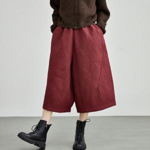 Cotton Quilted Wide Leg Culottes for Women