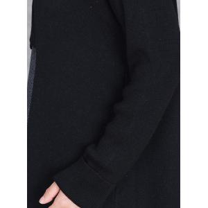Double-Breasted Black and Gray Loose Winter Dress