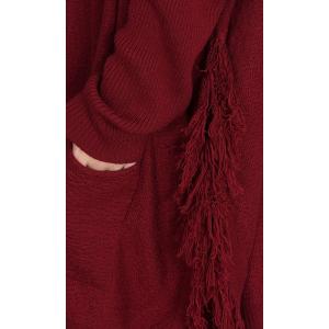 High Collar Asymmetrical Tassel Tunic Knitwear