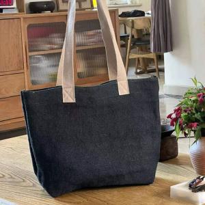Rustic Style Linen Printed Tote Bag