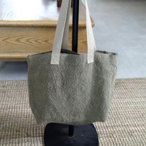 Rustic Style Linen Printed Tote Bag