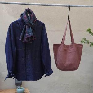 Chunky Cotton Linen Plain Tote Bag