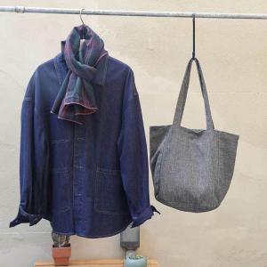 Chunky Cotton Linen Plain Tote Bag