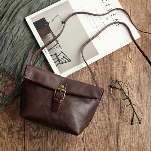 Elegant Ladies Cowhide Leather Messenger Bag