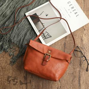 Elegant Ladies Cowhide Leather Messenger Bag