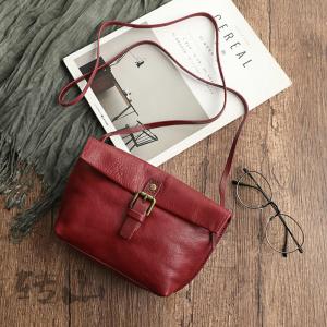 Elegant Ladies Cowhide Leather Messenger Bag