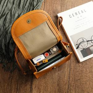 Adjustable Strap Leather Crossbody Phone Bag