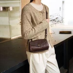 Classic Cowhide Leather Vintage Messenger Bag