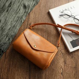 Classic Cowhide Leather Vintage Messenger Bag