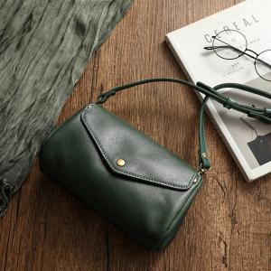 Classic Cowhide Leather Vintage Messenger Bag
