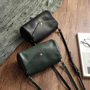 Classic Cowhide Leather Vintage Messenger Bag