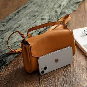 Classic Cowhide Leather Vintage Messenger Bag