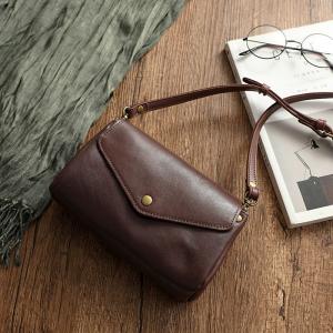 Classic Cowhide Leather Vintage Messenger Bag