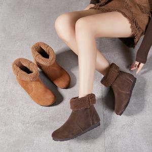 Winter Lamb Wool Lined Suede Boots
