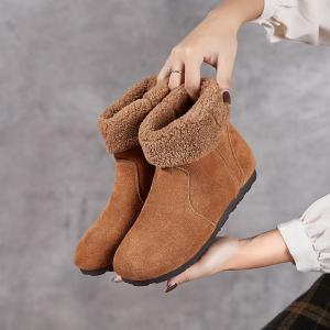 Winter Lamb Wool Lined Suede Boots