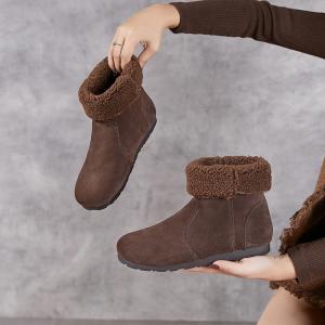 Winter Lamb Wool Lined Suede Boots