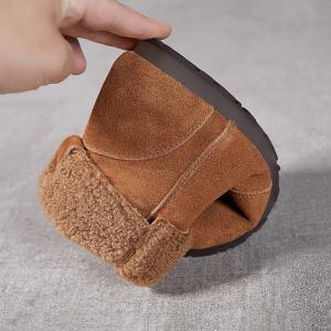 Winter Lamb Wool Lined Suede Boots