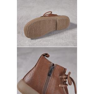 Low Heels Tied Leather Designer Boots