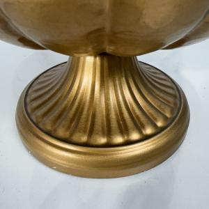 Vintage Bronze Metal Bowl Vase Rustic Decorative Planter for Home Hotel Event