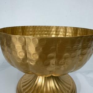 Vintage Bronze Metal Bowl Vase Rustic Decorative Planter for Home Hotel Event