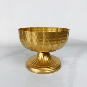 Vintage Bronze Metal Bowl Vase Rustic Decorative Planter for Home Hotel Event