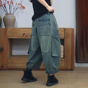 Pocket Decoration Plus Size Winter Harem Jeans