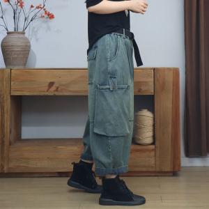 Pocket Decoration Plus Size Winter Harem Jeans