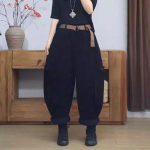 Warm Lining Winter Hippie Corduroy Pants